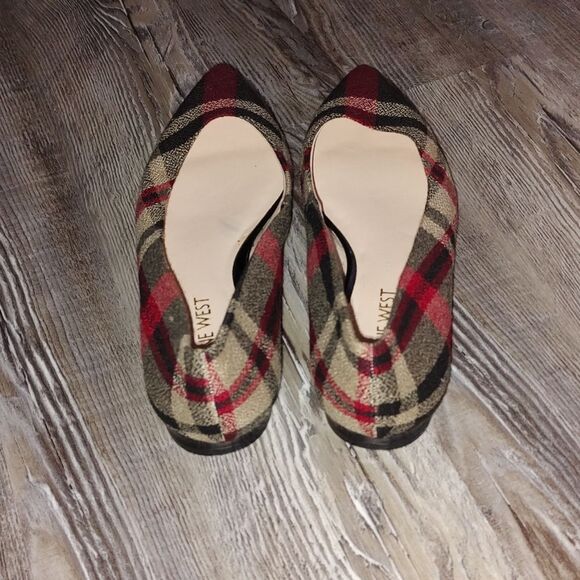 Nine West Tan Red  Black Onlee Ballet Flat Shoes  Sz 5 - Picture 4 of 7
